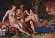 Hendrick Goltzius Lot and his daughters. oil